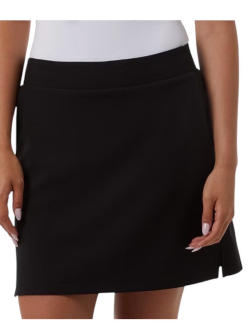 32 Degrees Cool Womens Pull On Performance Skort With Built In Shorts Black L